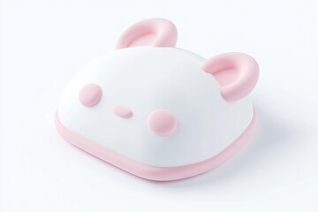 Naklejka premium Cute, 3D rendered, kawaii animal figurine