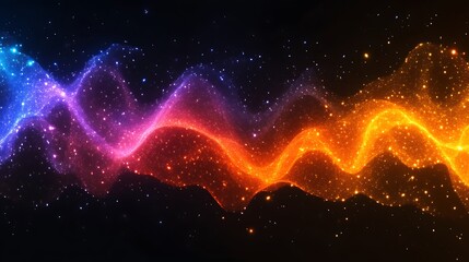 Naklejka premium Abstract Cosmic Waves of Glowing Nebulae