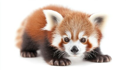 A curious red panda cub.
