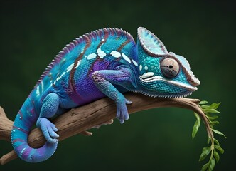 Fototapeta premium green lizard on a tree