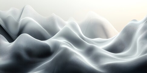 Obraz premium Abstract White Landscape with Wavy Lines Texture in a Soft Light