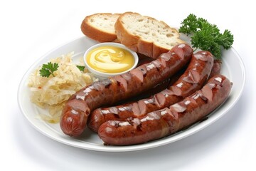 Traditional German Bratwurst Platter