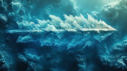Ice arrow piercing a deep blue cloud