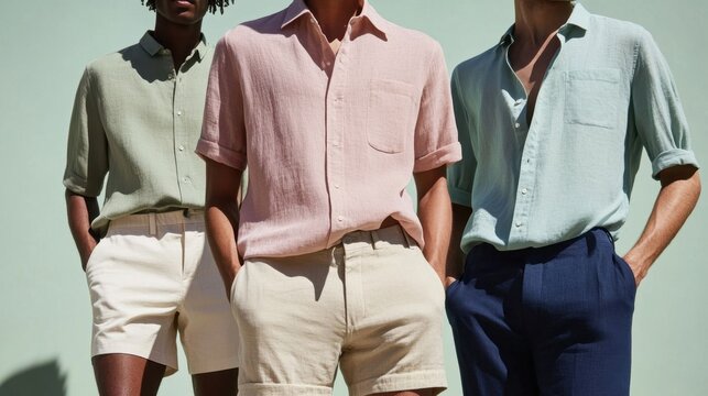 Three men in casual shirts.