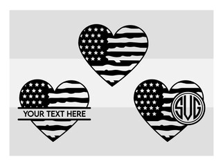 American Flag SVG Silhouette Bundle, American Flag Silhouette, Usa Flag Svg, Us Flag Svg, United States Flag svg, Distressed American Flag, Waving American Flag Svg, American Flag Split Monogram, Amer