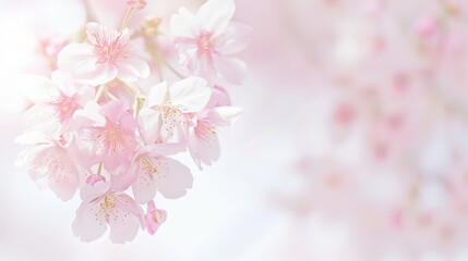 Naklejka premium Delicate pink cherry blossoms in soft light