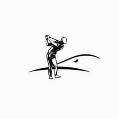 Fototapeta premium golf player silhouette vector