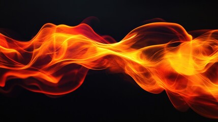 Vibrant Flames in Motion Creating Dynamic Patterns Against a Dark Background for Artistic and Creative Use