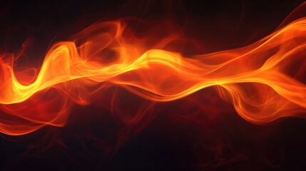 Fototapeta premium Abstract Flowing Flames in Vibrant Orange and Red Against a Dark Background for Dramatic Visual Impact