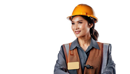 Female Truck Driver Isolated On PNG Transparent and White Background 
