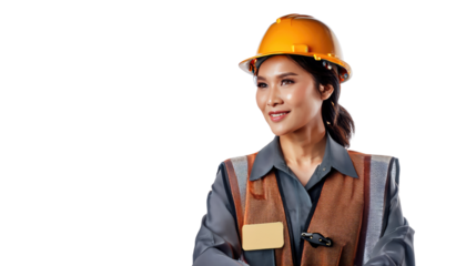 Female Truck Driver Isolated On PNG Transparent and White Background