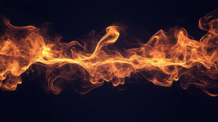 Fototapeta premium Vibrant Flames Dancing in Darkness, Creating a Dramatic Effect with Luminous Orange and Yellow Hues in Abstract Form
