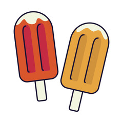 Line illustration Summer in Japan icon set ice cream