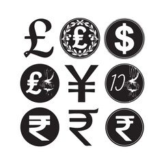 set of currency symbols