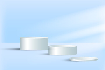 Podium with spotlights. Award ceremony platform. Vector illustration.