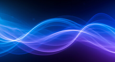 Fractal blue waves gradient flowing motion graphic background. Modern technology design for presentation template, advertising banner or futuristic data stream visualization art.