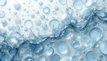 Abstract water bubbles and wave texture background ideal for skincare beauty and health product advertising campaigns