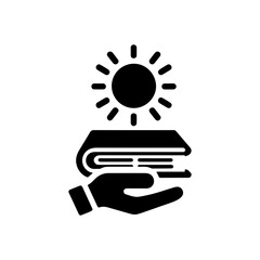 Education book study sign icon with transparent background