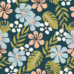  Tropical Botanical Floral Seamless Pattern