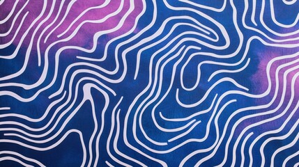 Abstract blue and purple gradient with white contour line illustration.