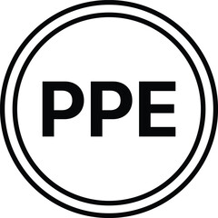 PPE Required Sign glyph icon. Safety regulation symbol