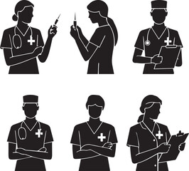 Nurse female silhouettes