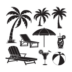vector illustration of a beach
