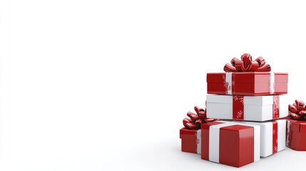 Obraz premium Collection of 3D Christmas Gift Boxes with Bows