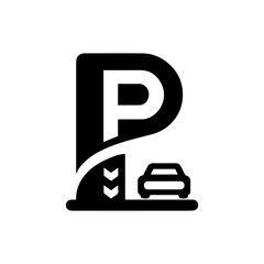 Car parking lot icon with transparent background