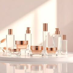 Ethereal Beauty: Crystal-Clear Glass Elements in Champagne & Rose Gold