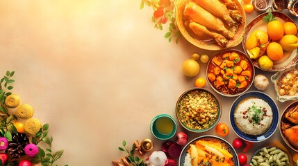 Colorful Middle Eastern/North African Cuisine Spread