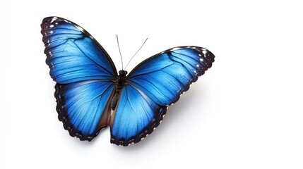 Obraz premium Striking Blue Butterfly Hovering