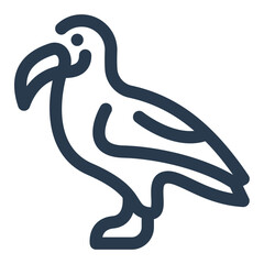 California Condor Standing with Curved Beak Outline