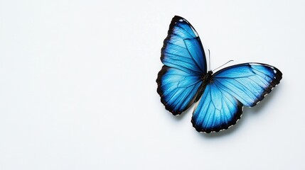 Striking Blue Butterfly Hovering