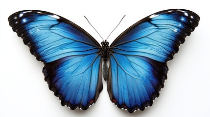 Fototapeta premium Striking Blue Butterfly Hovering