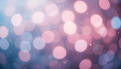 Dreamy Pastel Bokeh Background Soft Focus Lights Abstract Blurred Gentle Pink Blue Festive Holiday Celebration Design