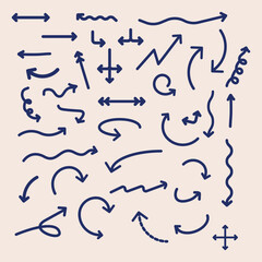 set of Black arrows .Vector Hand Drawn Arrow Set