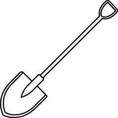 Shovel Line Art Vector