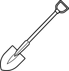 Shovel Line Art Vector