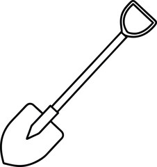 Shovel Line Art Vector