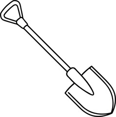 Shovel Line Art Vector