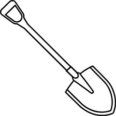 Shovel Line Art Vector
