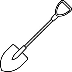 Shovel Line Art Vector