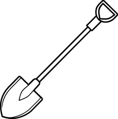 Shovel Line Art Vector
