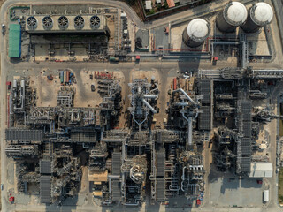 Fototapeta premium new mega project construction petroleum and gas refinery in the industrail zone
