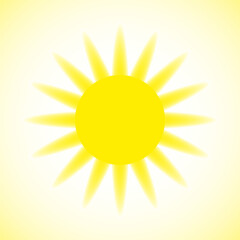 Sun. Sun drawn from circles on a white background. Abstract sun for design.