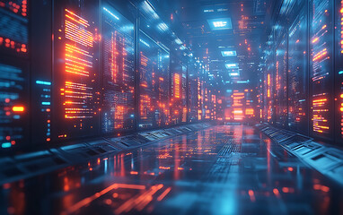 Futuristic Digital Workspace with Holographic Analytics  
