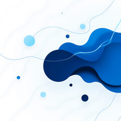 abstract blue shapes on white background