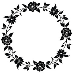 floral border design silhouette vector