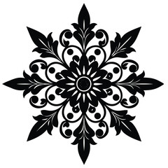 floral brocade embellishment silhouette vector 